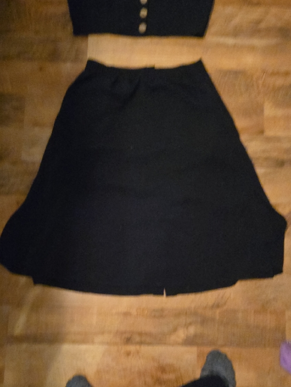 Lulu's Black A-Line Button-Front Skirt - Picture 6 of 7
